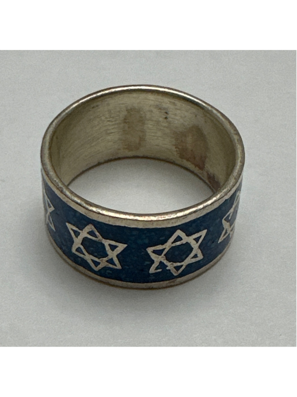 Unbranded Women's Star of David Ring, Blue and Silver, One Size